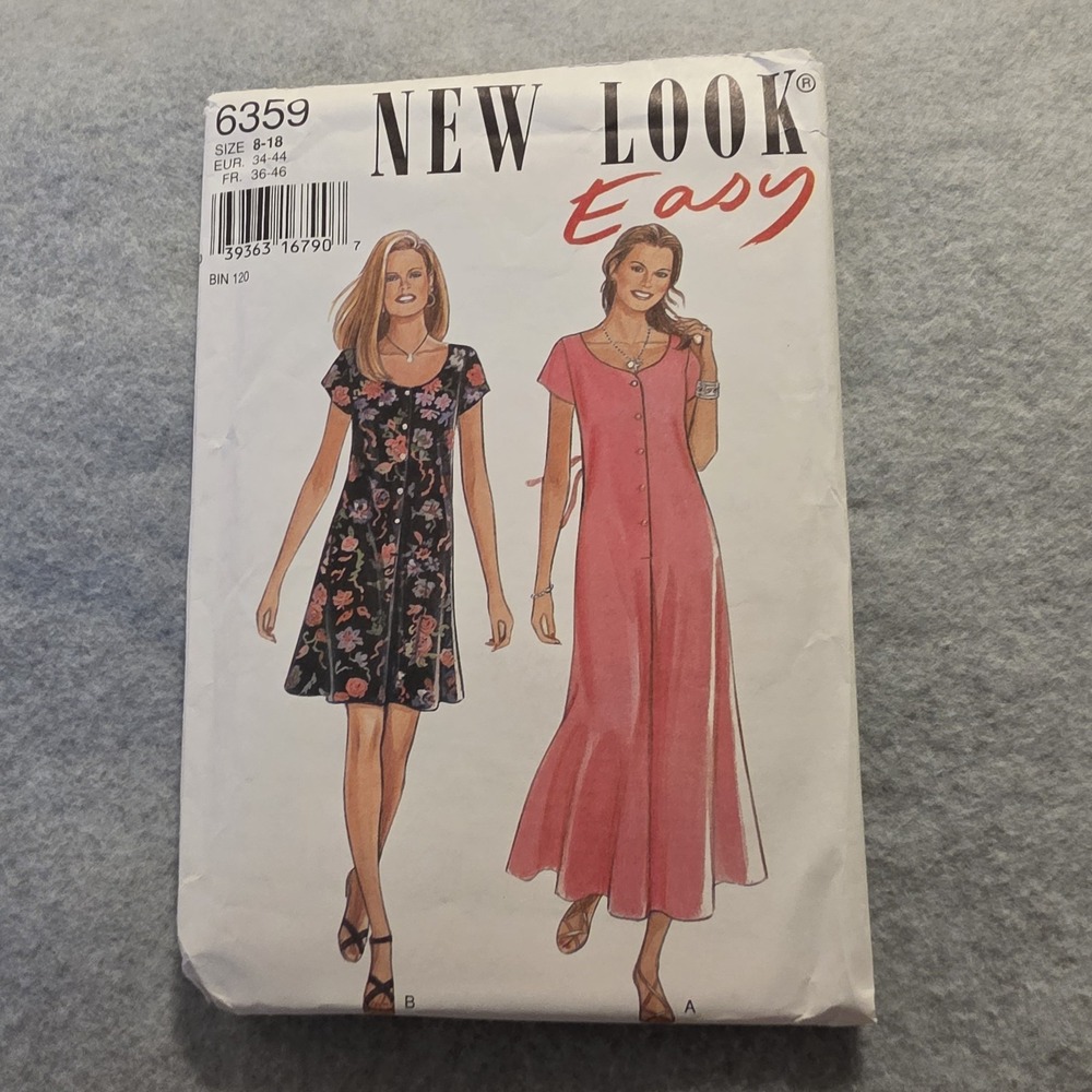 New Look Easy 6359 Women's Dress Sewing Pattern Misses Size 8-18